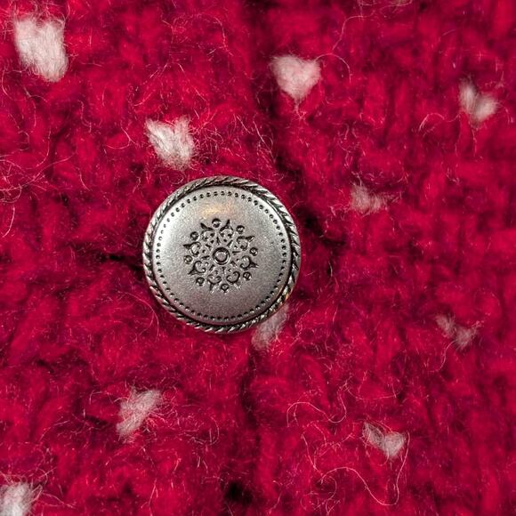 Limited Hand Knit Cowichan 100% Wool Deer Fair Isle Cardigan Sweater - Picture 4 of 6